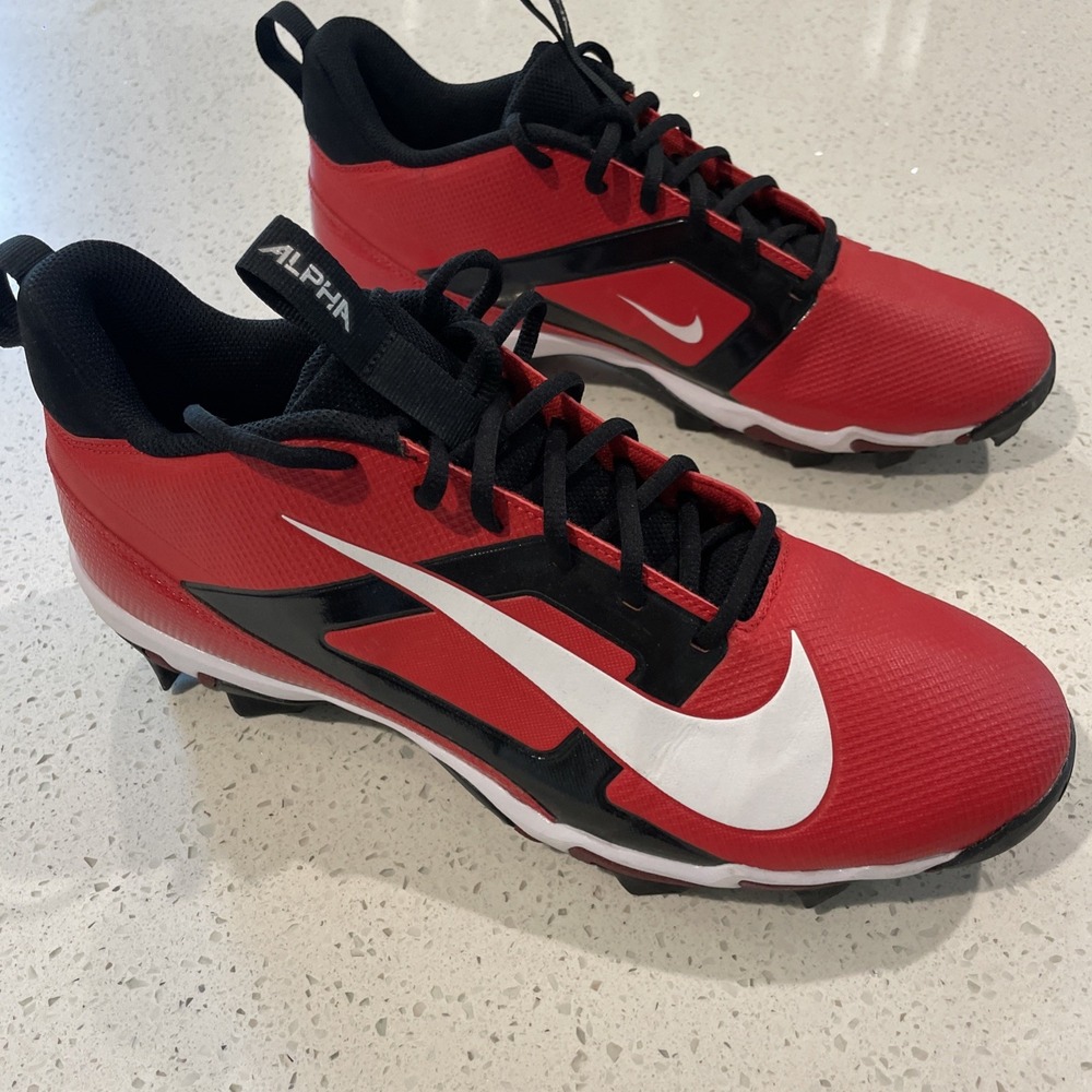 Nike Alpha Menace 4 Varsity Football Cleats, University Red, FN0028-600, Sz 11.5